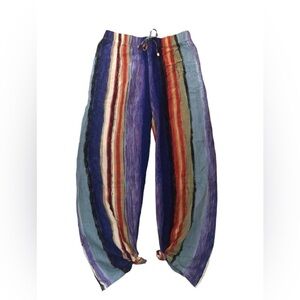 Cruisewear Arsty Beach Pant S Tied Ankle Colorful Drawstring Waist Flowy Airy